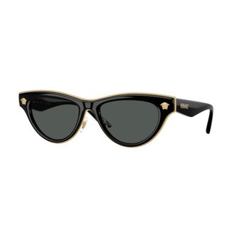 Versace Sunglasses, female, Black, Size: 52 MM Stylish Sunglasses with Black Frame
