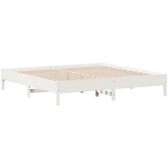 vidaXL Bed Frame without Mattress White 200x200 cm Solid Wood Pine Vidaxl