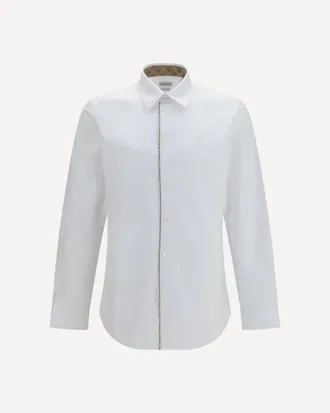 Burberry Cotton Shirt with Check trims Male S
