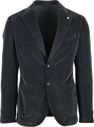 L.B.M. 1911 L.b.m. 1911, Jassen, Heren, Blauw, M, Katoen, Giacca in Velluto