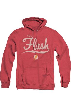 Gildan Justice League of America Old School Flash Adult Heather Hoodie / Hooded Sweatshirt