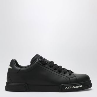 Dolce & Gabbana Portofino leather sneakers in black