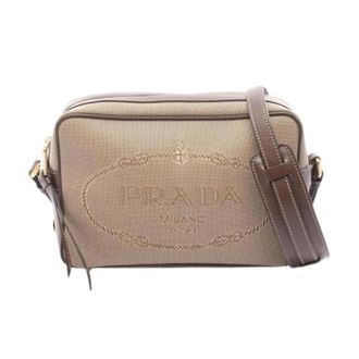 Prada Pre-owned Cross Body Bags, female, Brown, Size: ONE SIZE Pre-owned Vintage Canvas Shoulder Bag