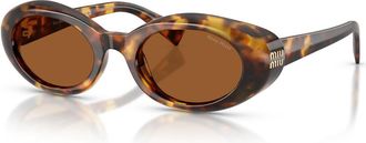 Miu Miu R&ecirc;verie Round-frame Sunglasses - Brown Havana - One Size