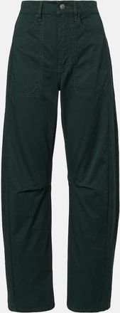 Veronica Beard Sloan cotton twill barrel-leg pants