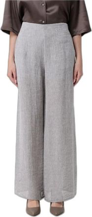 Emporio Armani Wijde broek - Dames - Wijde Broeken - Grijs - 2XL - Broeken