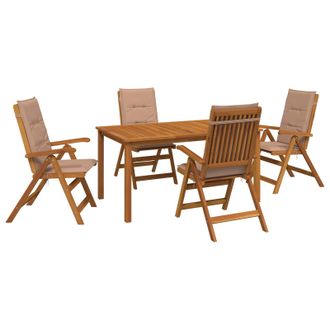 vidaXL Set Da Pranzo Da Giardino 5 Pezzi Naturale Vidaxl