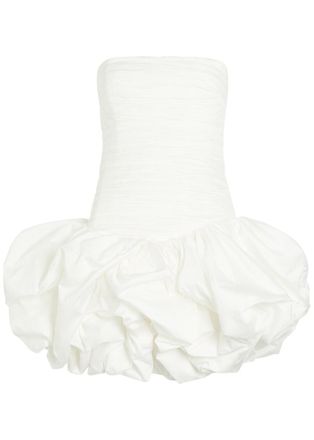 Aje Aje Violette Bubble Gathered Cotton Mini Dress - Ivory - 12 (UK12 / M)