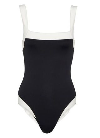 Marysia Swim Black and White Bianco Maillot Swimsuit Size XL