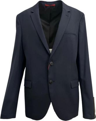 HUGO BOSS Heren, Pakken, Blauw, Maat: XL Wol