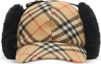 Burberry Cappello da baseball in shearling a quadri - Toni neutri
