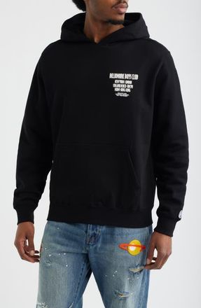 Billionaire Boys Club Satellite Graphic Cotton Hoodie in Black at Nordstrom, Size Xx-Large