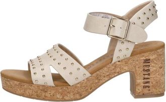 Mustang High Heel Sandalen - Dames - Sandalen met hakken - Wit - 39 EU - Schoenen