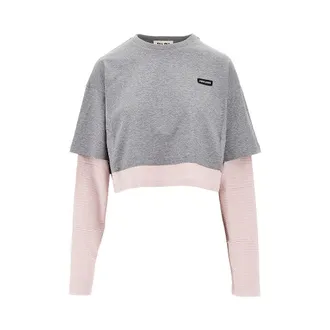 Miu Miu Layering effect cropped T-shirt Woman S