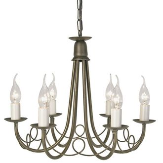 Loops 6 Bulb Chandelier Hanging Pendant LIght Black Gold LED E14 60W Bulb