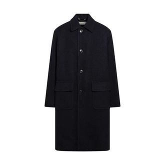Dries Van Noten Single-Breasted Coats - Heren - Mantel - Blauw - L - Jassen