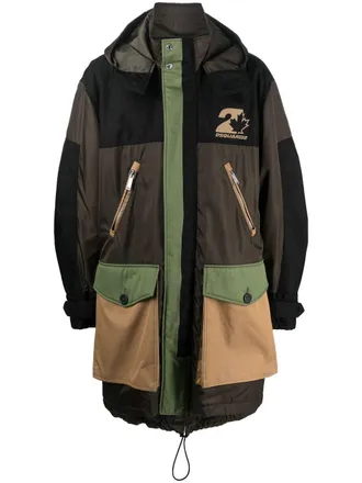 Dsquared2 flap-pocket hooded parka - men - Polyamide/Cotton/Cotton/Polyester - 44 - Black