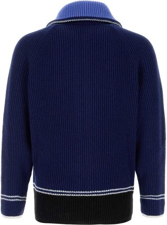Marni Mens Virgin Wool Blend Cardigan Navy Cashmere