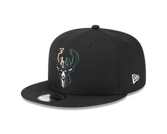 New Era 9Fifty Snapback Cap - Split Logo Milwaukee Bucks - S/M Black
