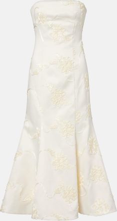 Rotate Vestido midi de novia de sat&eacute;n con aplique floral