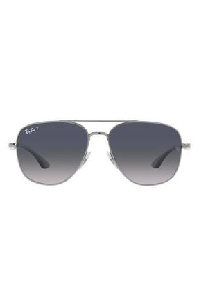 Ray-Ban 56mm Polarized Square Sunglasses in Gun Metal/Blu Gradient Polar at Nordstrom