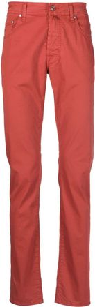 Jacob Cohen Bard cotton gabardine trousers - men - Coconut/Elastane - 30 - Red