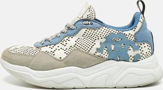 Roberto Cavalli Multicolor Suede And Leather Lace Up Sneakers