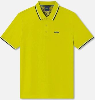 HUGO BOSS Mens Mens Lime Boss Paddy Pro Piqu&eacute; Polo Shirt - Green - Size: 44