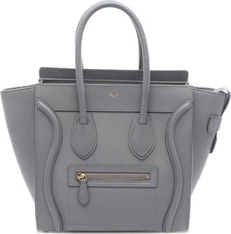 Celine 2010-2025 Micro Leather Luggage tote bag - Grijs