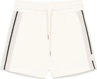 Moncler Knitted-Trim Track Shorts - Womens - Cotton