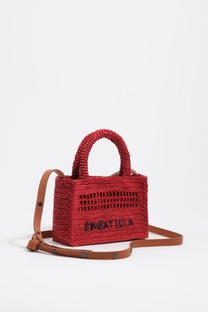 Bimba & Lola Raffia Mini Bag in Red at Nordstrom