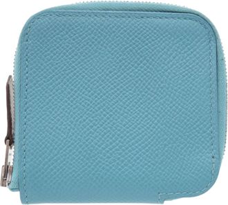 Herm&egrave;s Blue Epsom Leather Coin Purse/Coin Case (Pre-Owned)