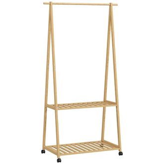 HOMCOM Burro para ropa 84.5x43.5x158 cm madera natural