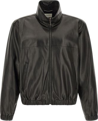 Saint Laurent Black Lamb Leather Leather Mens Jacket