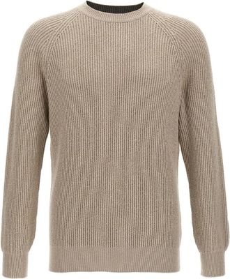 Brunello Cucinelli Maglione in cotone a coste - Toni neutri
