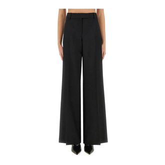 Alexander McQueen Wijde Pijpen Broek - Dames - Wijde Broeken - Zwart - S - Broeken