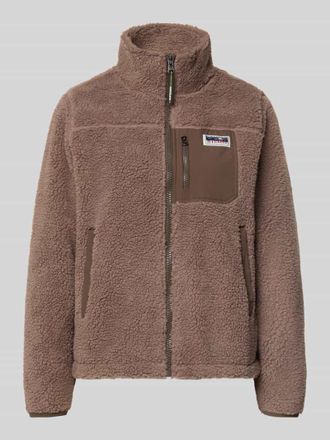 Superdry Fleecejacke mit Rei&szlig;verschluss Modell Heritage in Taupe, Gr&ouml;&szlig;e XXL