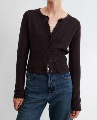 Rachel Comey Monti Button Front Cardigan In Chocolate