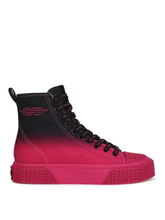 Marc Jacobs Hight Top Black And Fuchsia Tela Sneakers