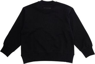 Maison Margiela Boys Kids Crewneck Sweatshirt Black Cotton Hoods & Sweatshirts