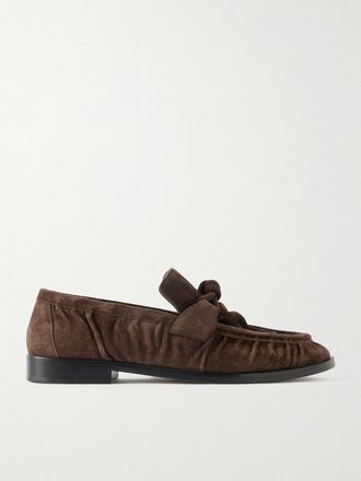 Bottega Veneta Mocassini In Camoscio Con Nodo Astaire - Marrone