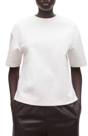 Mango Cotton Blend T-Shirt in Off White at Nordstrom, Size X-Small