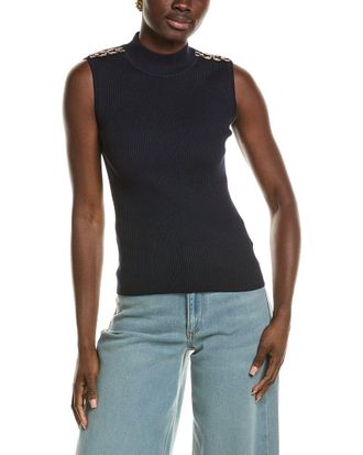 T Tahari Sleeveless Rib Pullover