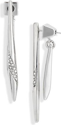 Vince Camuto Crystal Embellish Front Back Earrings in Silver Tone at Nordstrom Rack
