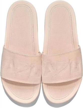 Athletic Propulsion Labs Womens Techloom Velvet Slide Sandal In Creme