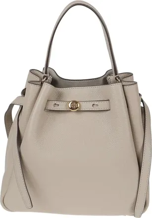 Tory Burch Tassen, Dames, Grijs, ONE Size, Leer, Romy Bucket Bag