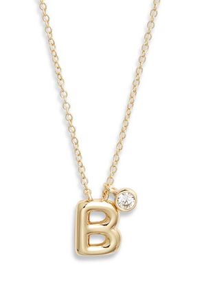 Chelsea28 Goldtone Initial Pendant Necklace in B- Clear- Gold at Nordstrom
