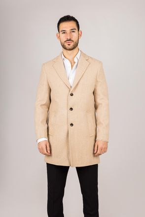 TruClothing Herenjas met reverskraag en beige wolmix