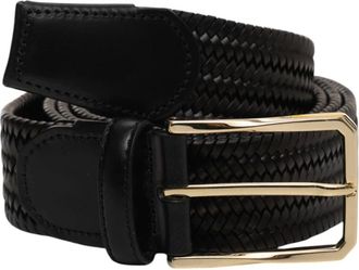 Canali Geweven Touw Riem - Heren - Riemen - Zwart - 105 CM - Leer - Accessoires