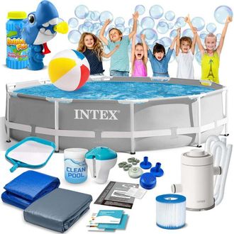 OEM Piscina De Jard&iacute;n Con Estructura 305 X 76 Cm 15 En 1 Intex 26702 + M&aacute;quina De Burbujas Gratis